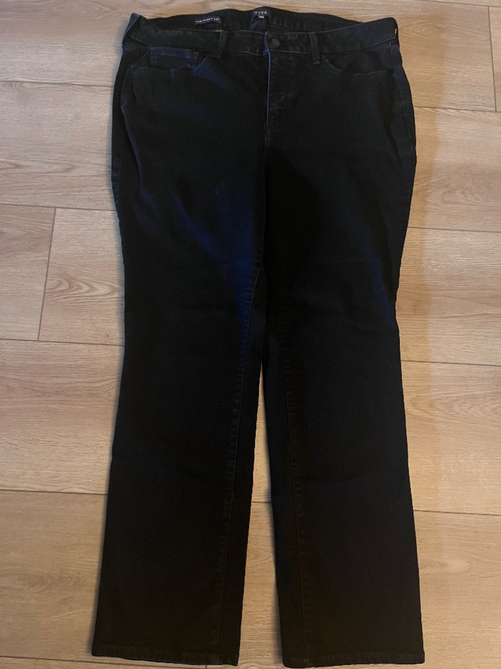 NYDJ Marilyn Straight Black Jeans Women 20W Lift Tuck Technology